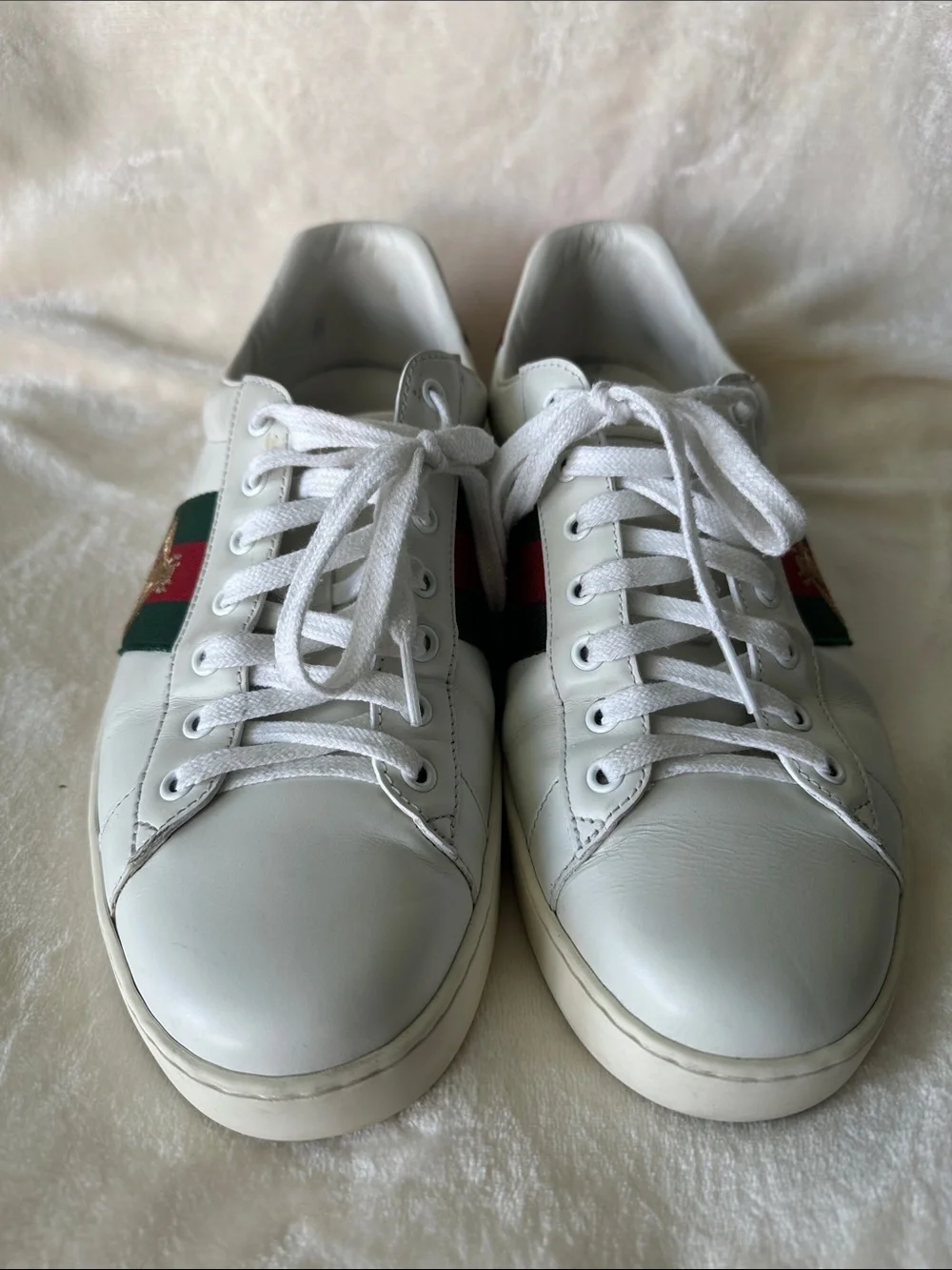 Gucci Men's New Ace Embroidered Low-Top Sneakers